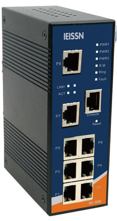 IEISSN 8口百兆管理型工业以太网交换机IIES-5008 杭州里肯科技的网络设备解决方案